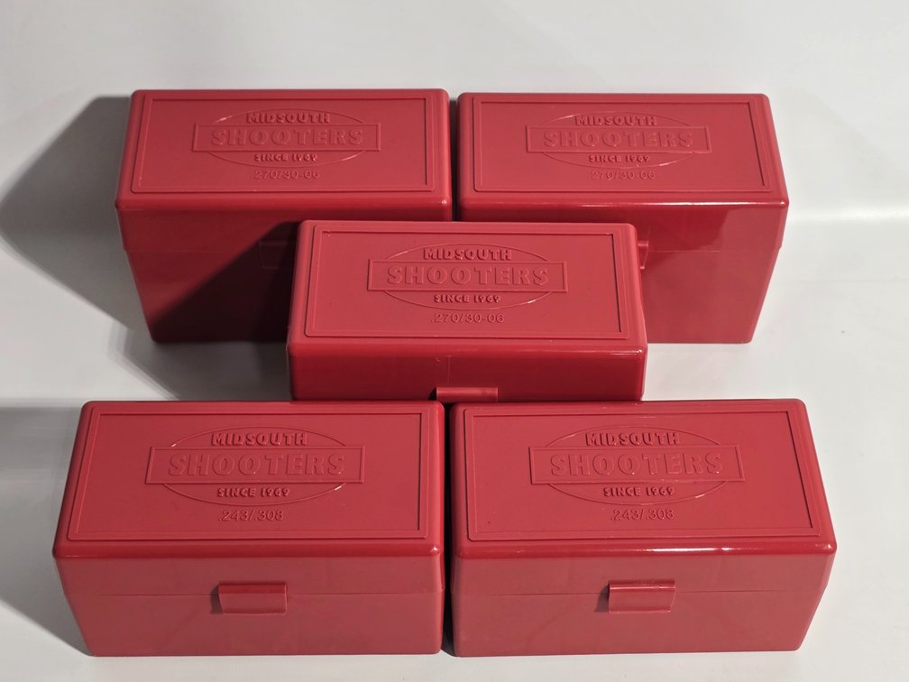 (5) Midsouth Large Caliber Ammo Storage Boxes