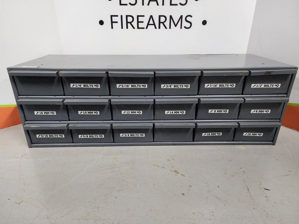 18 Drawer Uline Bolt Bin w/ Bolts