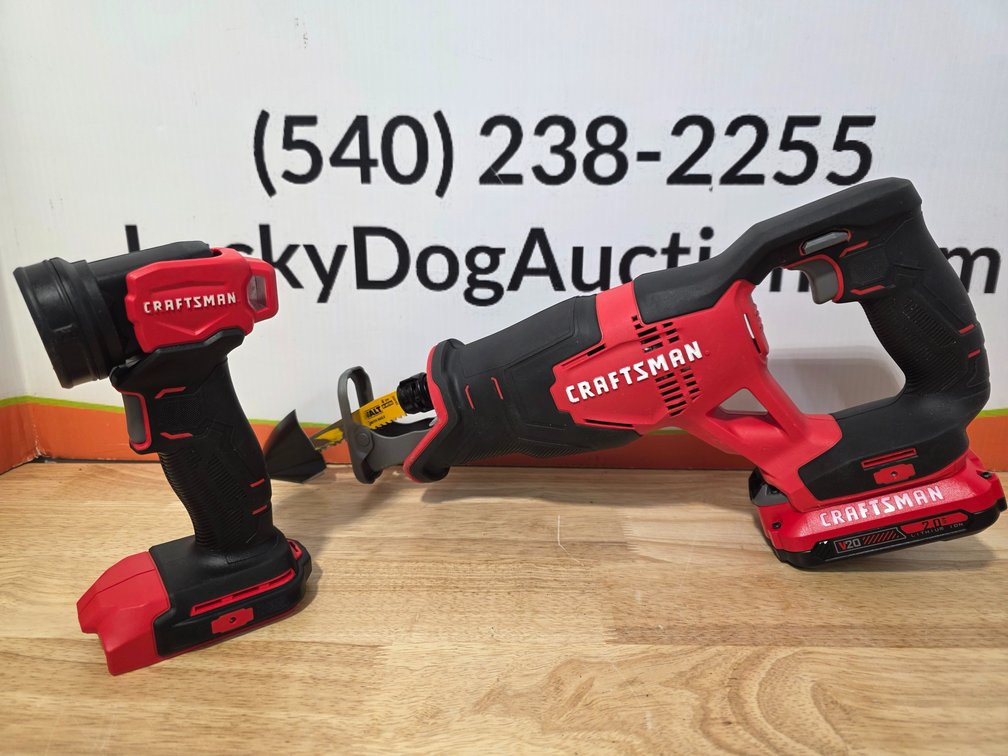 Craftsman Reciprocating Saw 20V - Worked When Tested- 20V Battery Included - Craftsman Flashlight - Worked When Tested 