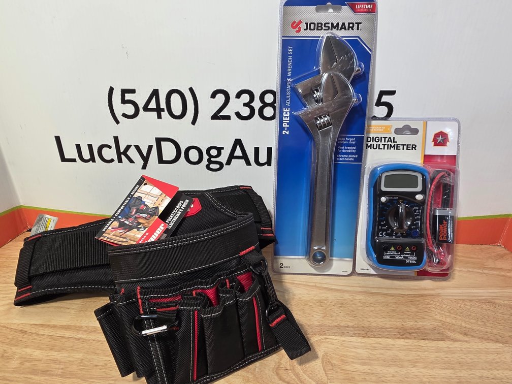 Bauer Electricians Tool Pouch - Digital Multimeter - Job Smart 2 Piece Adjustable Wrench Set