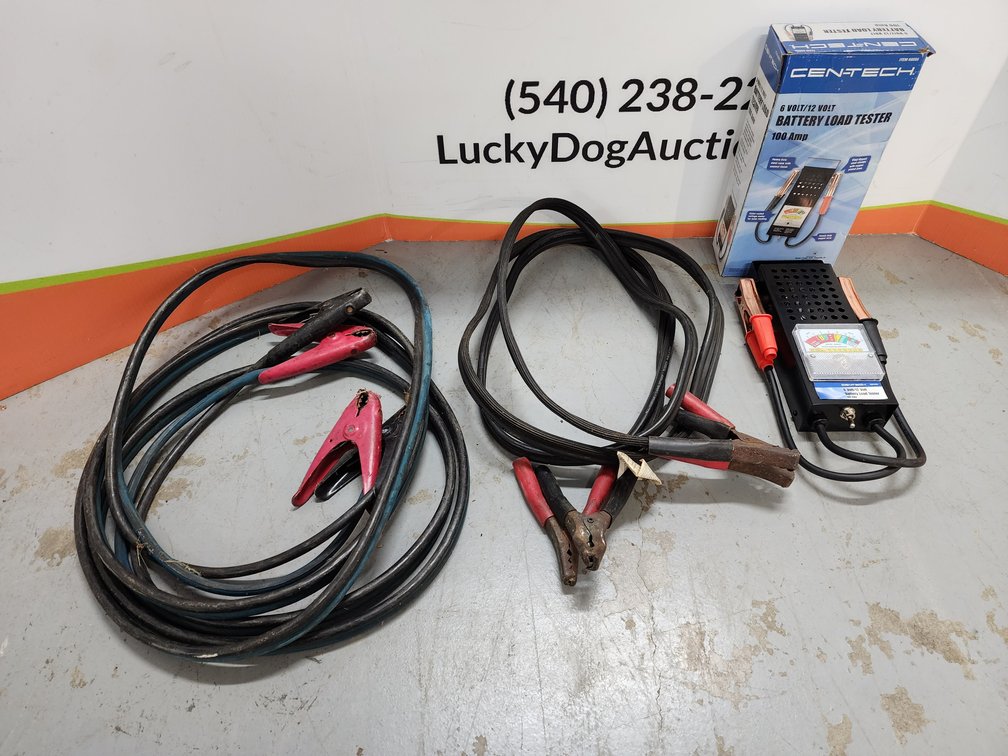 Cen Tech 6/12 Volt Battery Load Tester - Jumper Cables (2) 