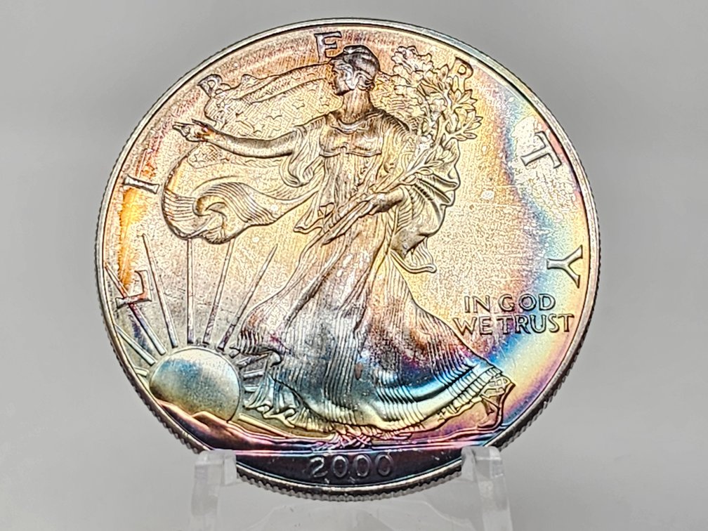 2000 American Silver Eagle 1 Oz .999 Silver - MONSTER TONER - WOW!