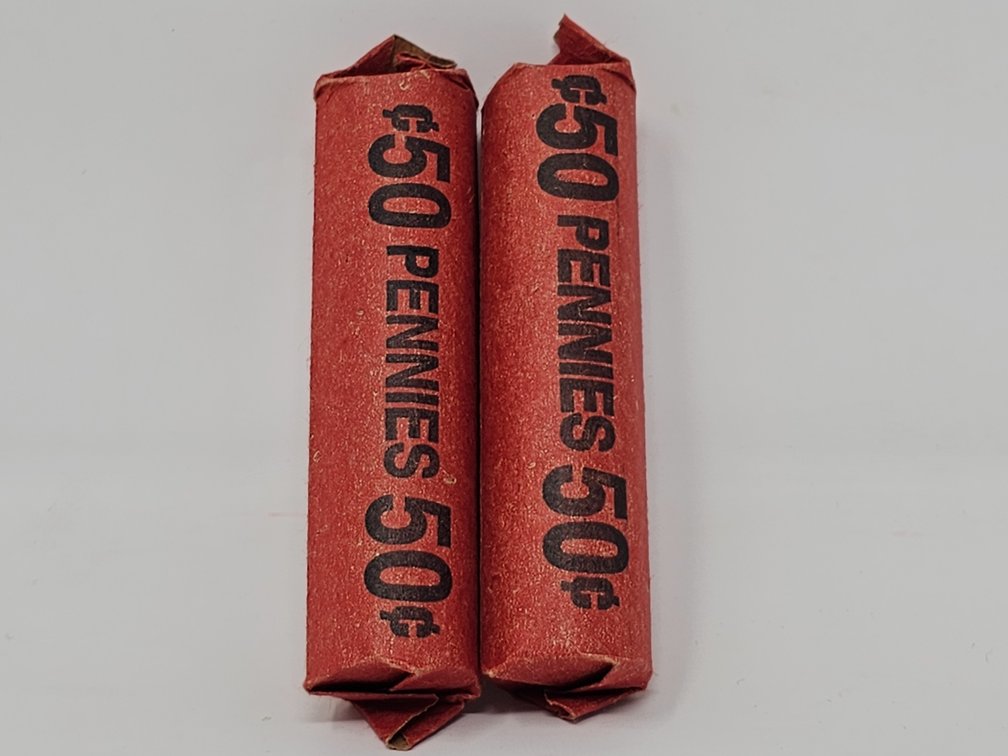 (2) Rolls Wheat Cents - 2 Rolls Included - Unsearched By Us