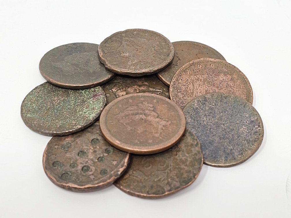 1800's Braided Hair Large Cents - Group of 10