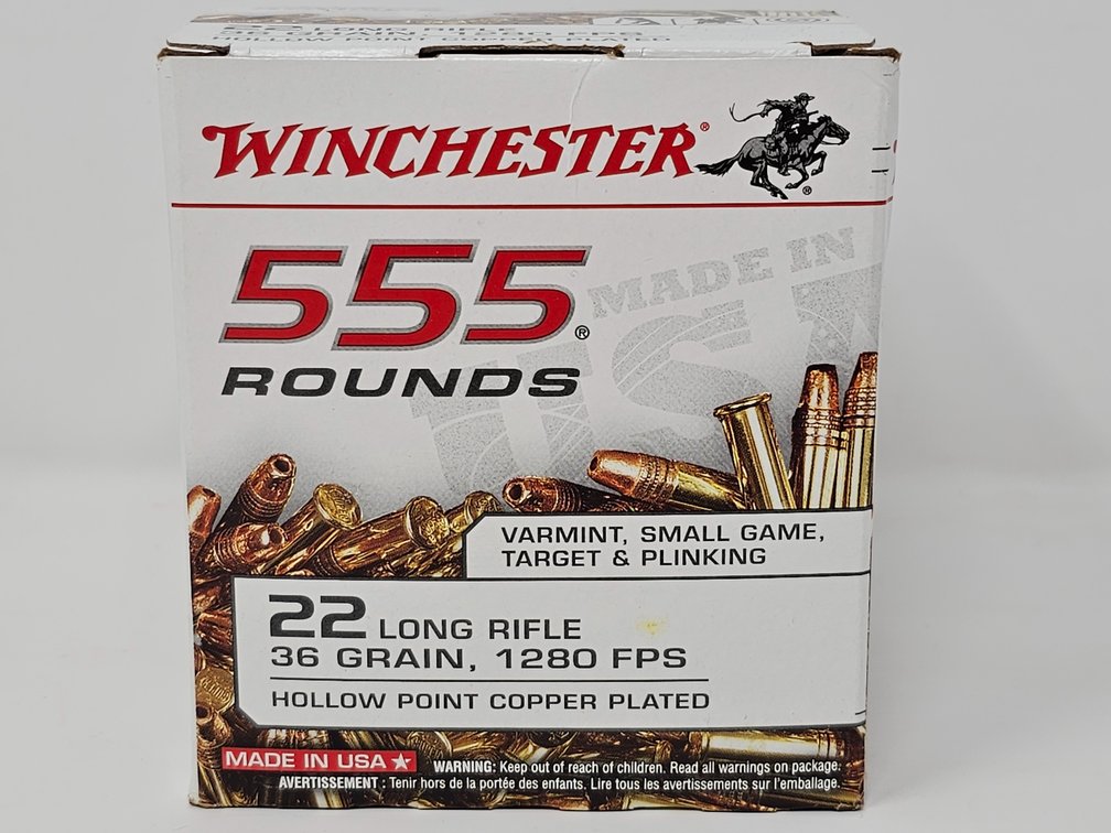 Winchester 555 Rounds 22LR Hollow-Point 36-Grain