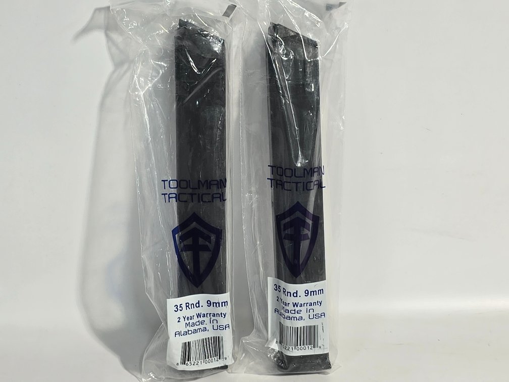 (2) Toolman Tactical 35 Rd Glock 9mm Magazines