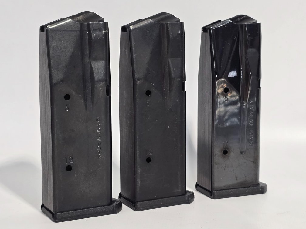 (3) Sig Sauer 9mm 12 Rd Magazines