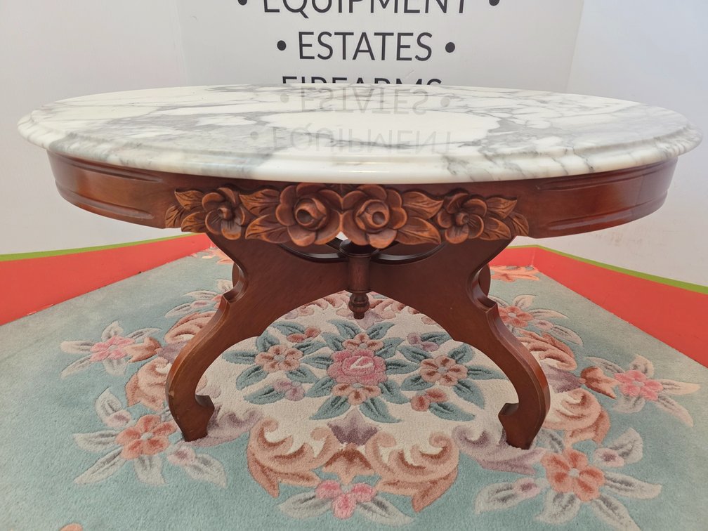 Victorian Mahagony Marble Top Coffee Table