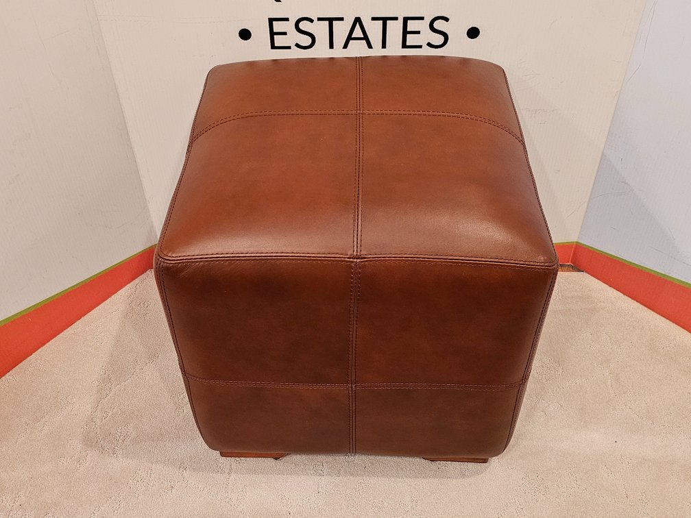 Leather Footrest - Measures 19" Tall x 19" Wide x 19" Deep