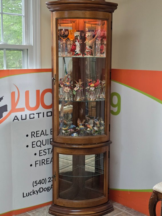 Lighted Corner Curved Glass Display Cabinet (Cabinet Only)