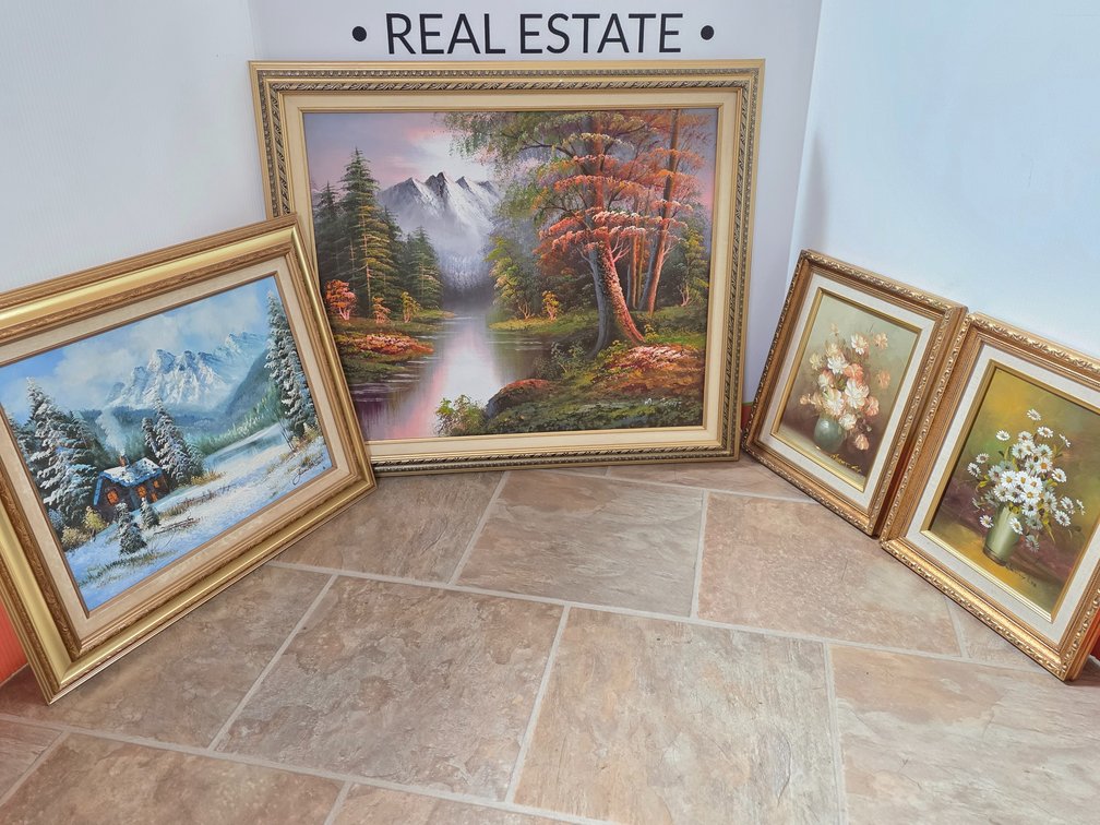 Framed Landscape Oil Paintings - Framed Floral Oil Paintings