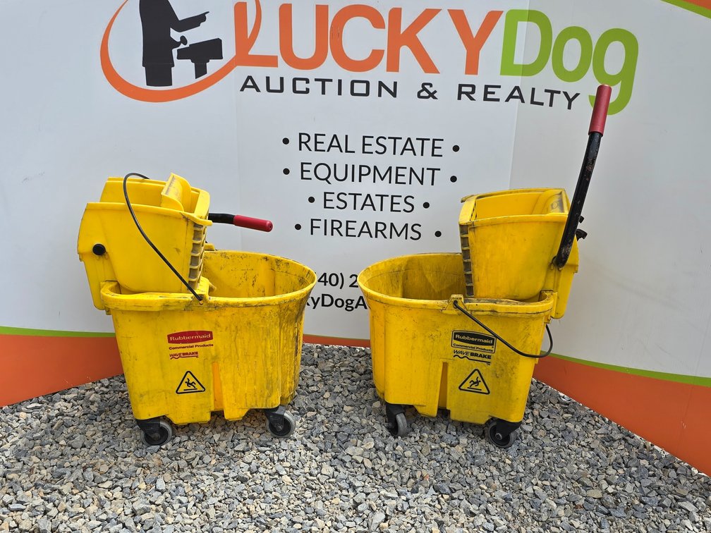 (2) Rubbermaid WaveBrake Bucket/Wringer - Side Press