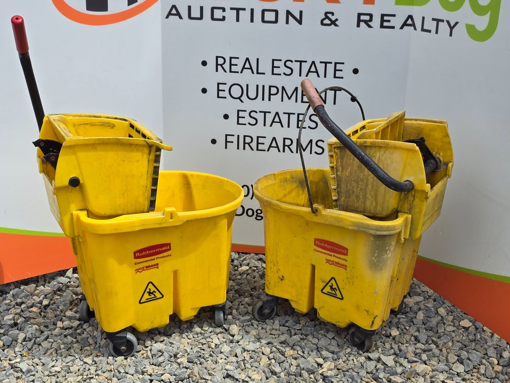 (2) Rubbermaid WaveBrake Bucket/Wringer - Side Press