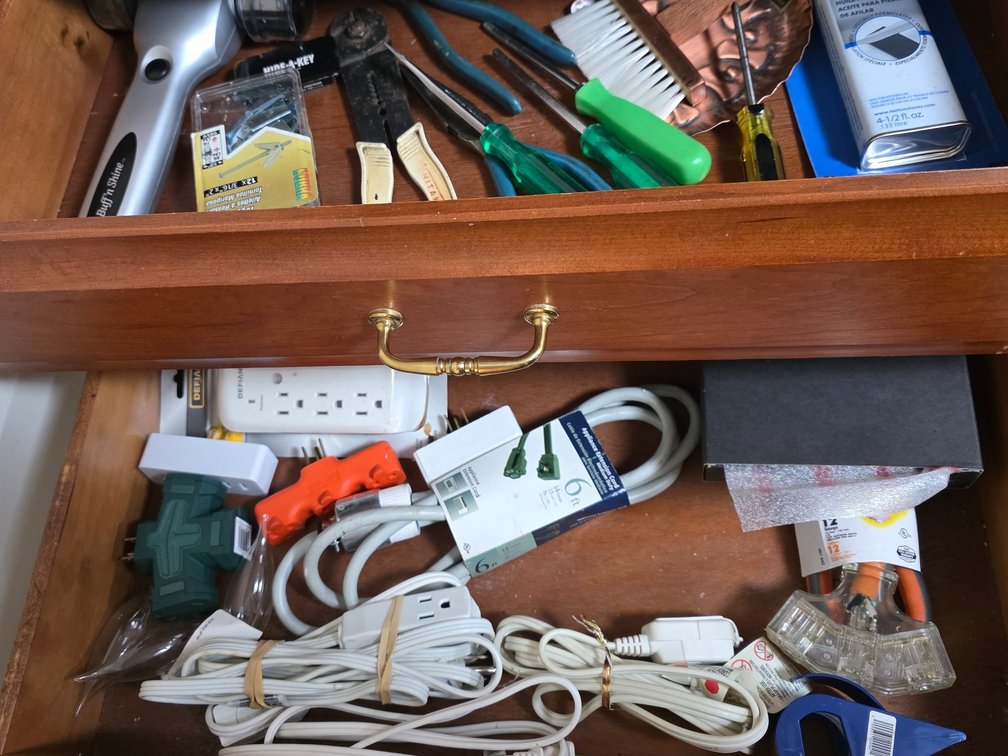 Extension Cords - Assorted Pliers - Packing Tape - Magnets - Candlesticks - and More