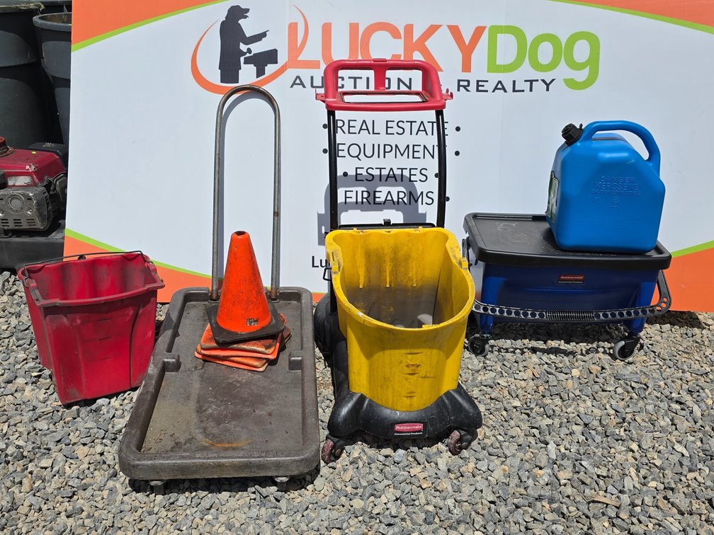 Rubbermaid Mop Buckets - Rubbermaid Cart - Safety Cones - Kerosene Can