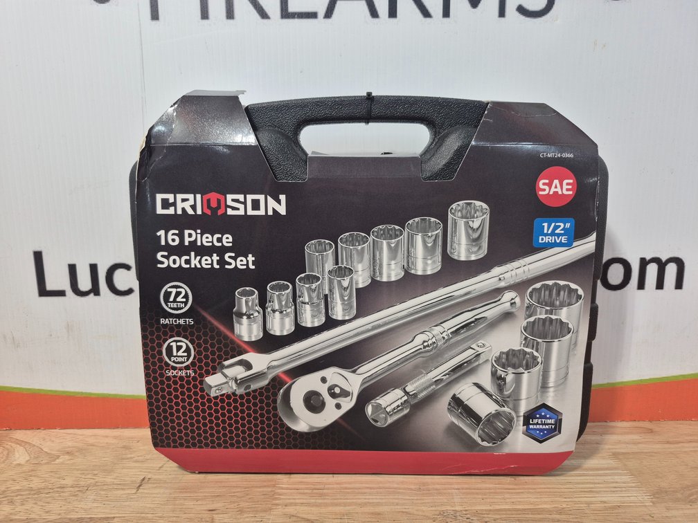Crimson 16pc. Socket Set SAE 1/2" Drive