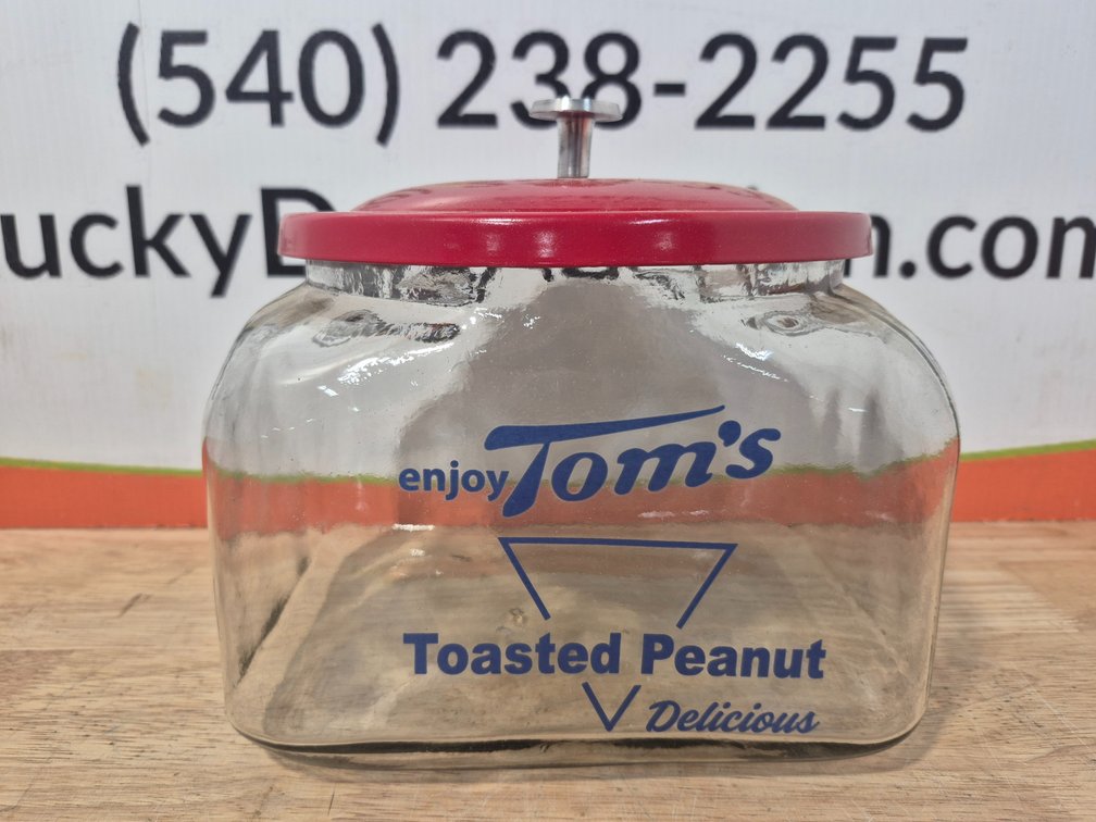 Tom's Toasted Peanut Jar Measures - 8" Tall × 8.5" Wide 