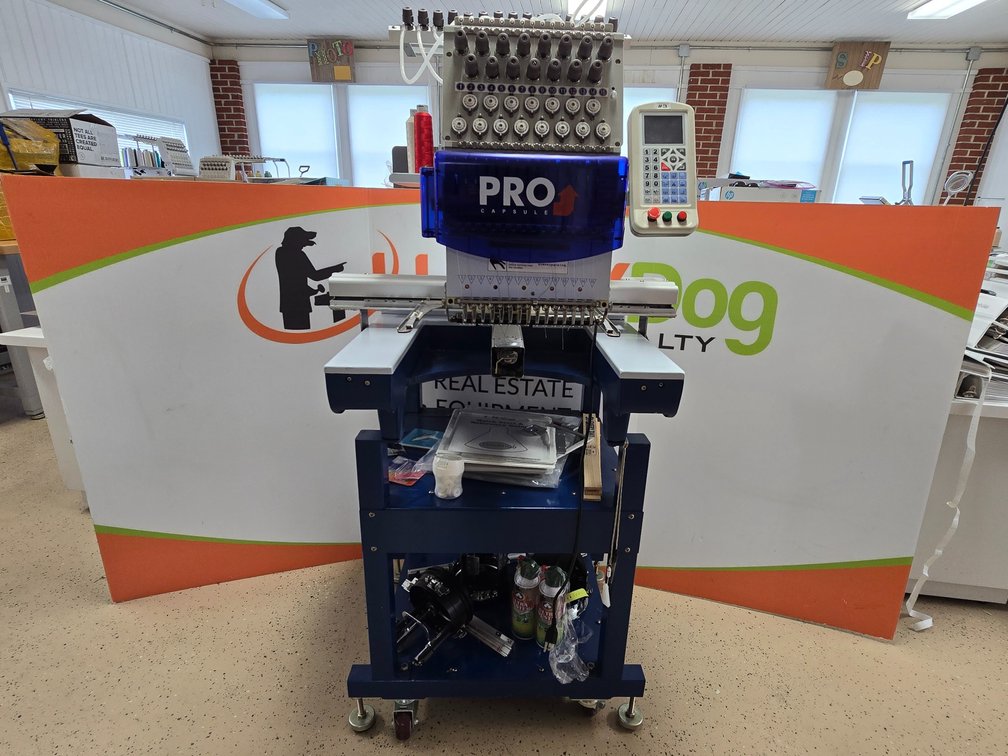 Pro-Capsule 1501 Computerized Multi-Needle Embroidery Machine w / Embroidery Supplies  
