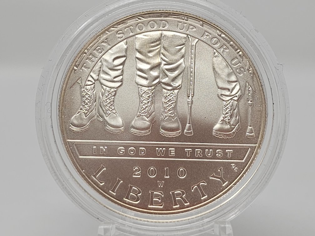 2010-W Disabled Veterans Commemorative Silver Dollar w/ Capsule 