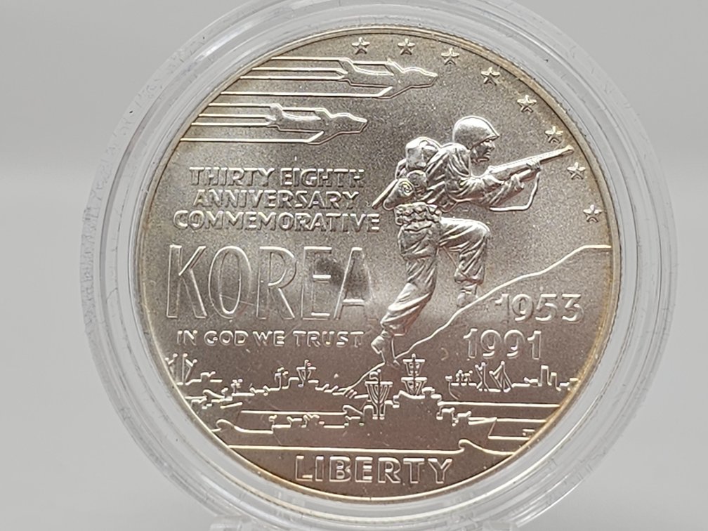 1991-D Korea Commemorative Silver Dollar w/ Capsule