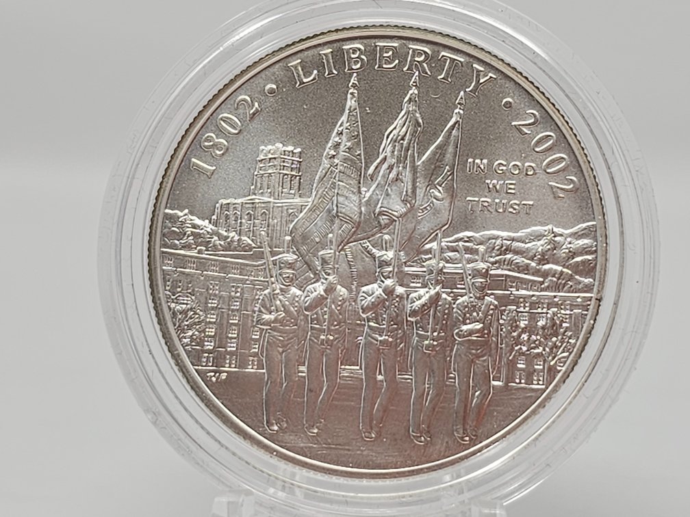 2002-W West Point Army Commemorative Proof Silver Dollar w/ Capsule 