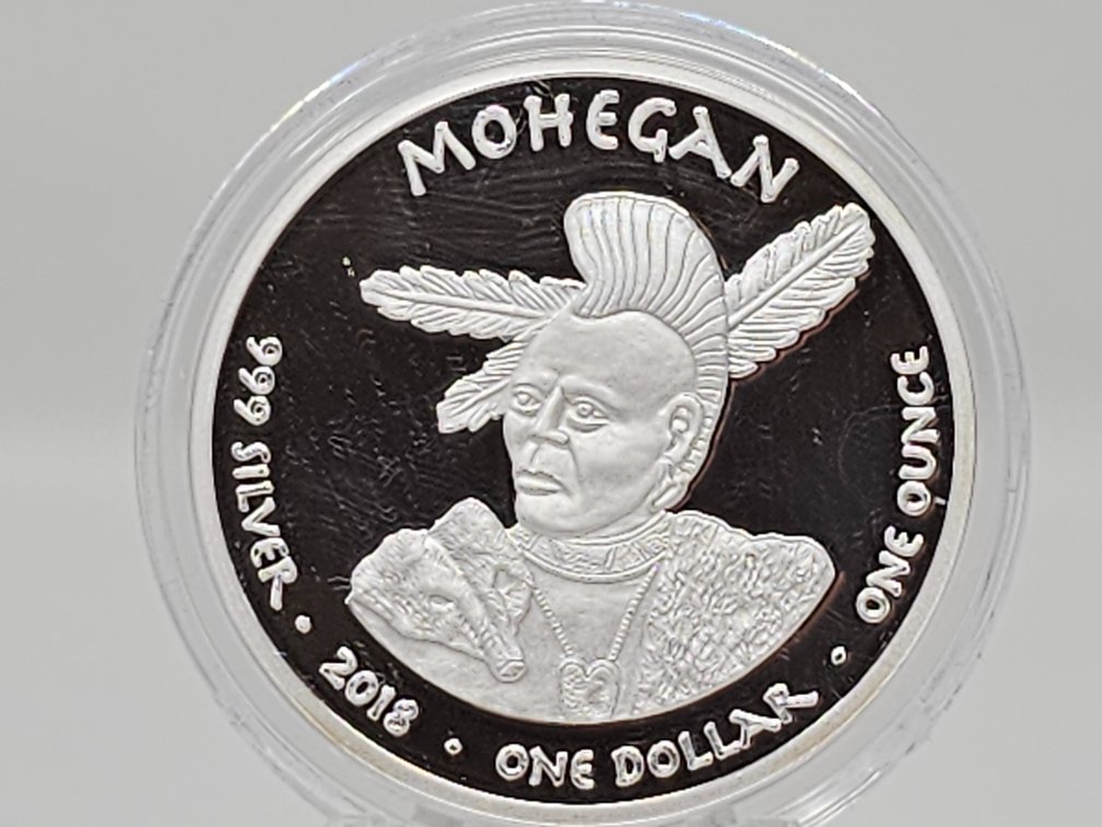 2018 Jamul Nation $1 Mohegan Connecticut Sperm Whale 1 Oz .999 Silver Proof w/ Capsule - Rare