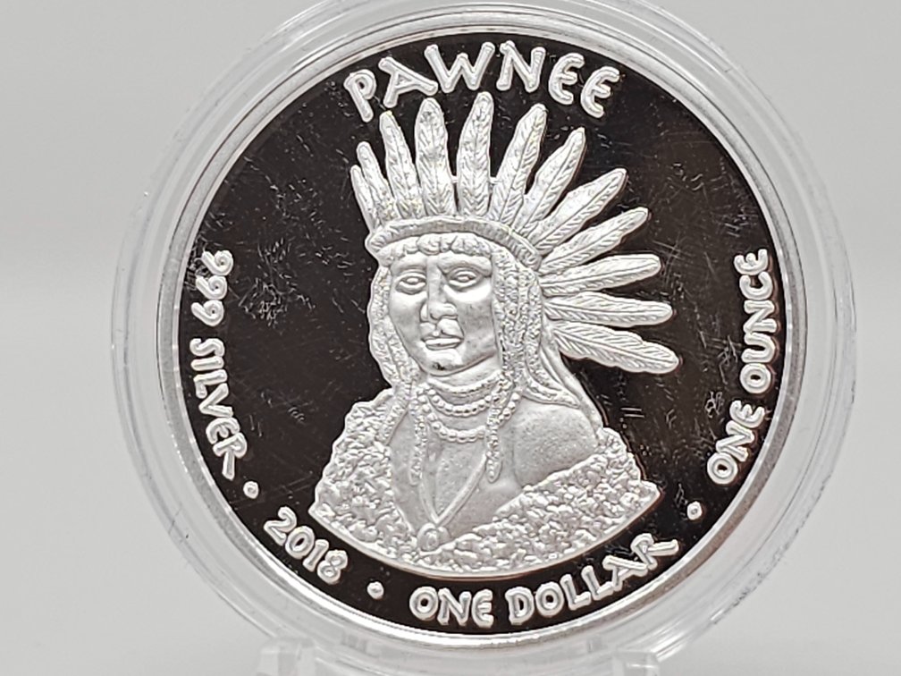 2018 Jamul Nation $1 Pawnee Kansas Pronghorn 1 Oz .999 Silver Proof w/ Capsule - Rare