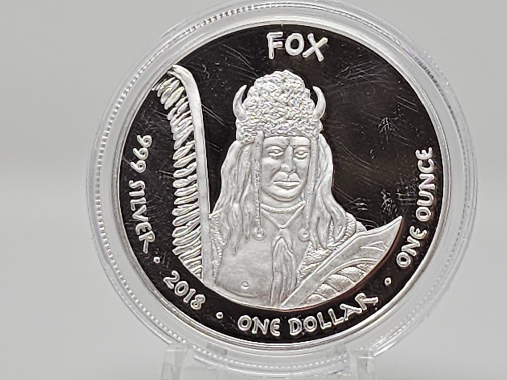 2018 Jamul Nation $1 Fox Iowa Rabbit 1 Oz .999 Silver Proof w/ Capsule - Rare