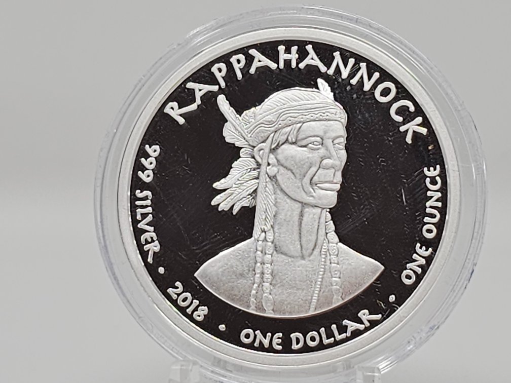2018 Jamul Nation $1 Rappahannock Virginia Big-Eared Bat 1 Oz .999 Silver Proof w/ Capsule - Rare