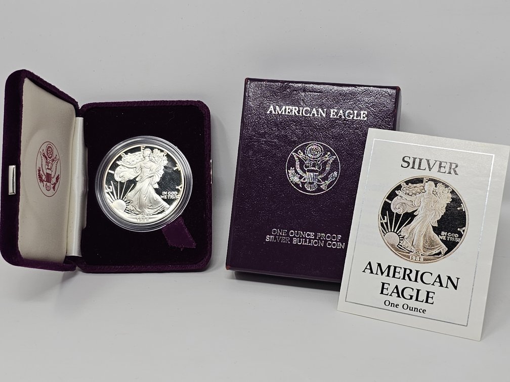 1988-S American Silver Eagle Proof w/ COA / Case / Box