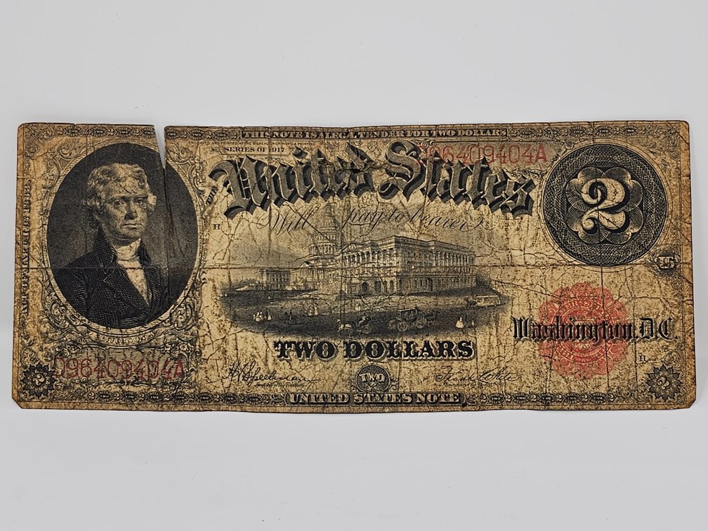 Series of 1917 Red Seal Two Dollar $2 Large Size US Note