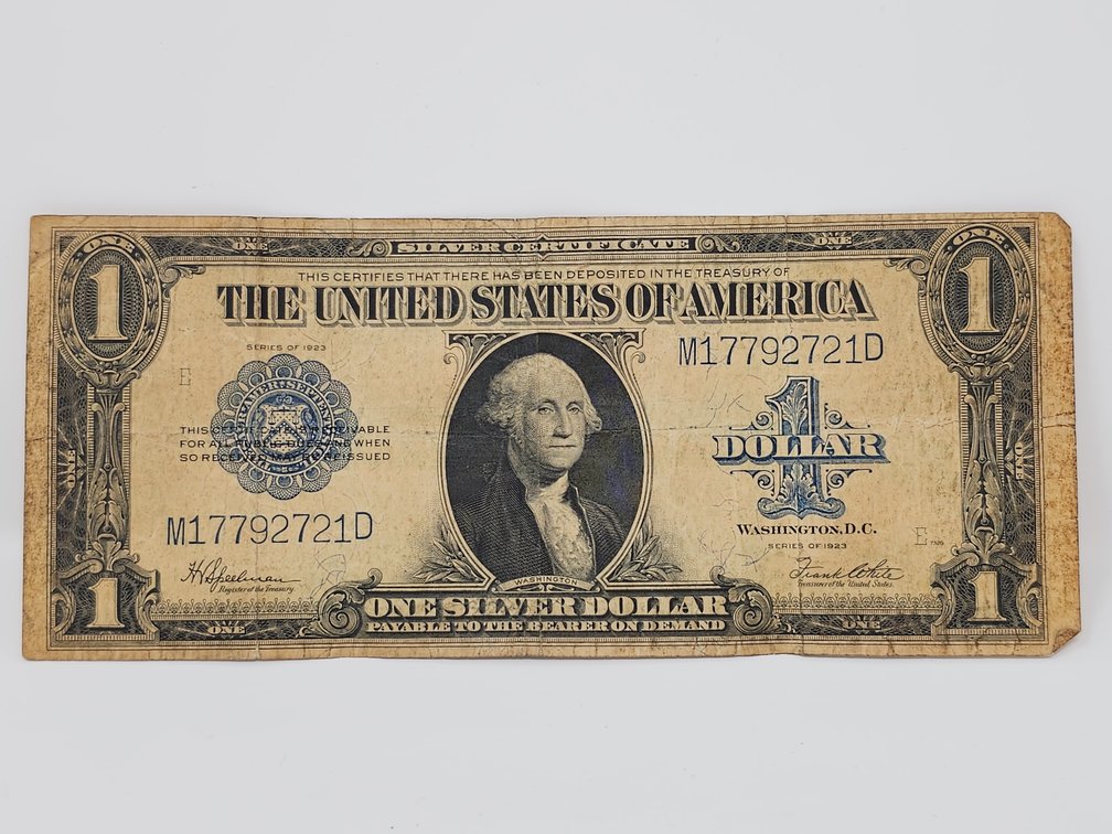 1923 $1 One Dollar Silver Certificate Note Horse Blanket Large Size Banknote