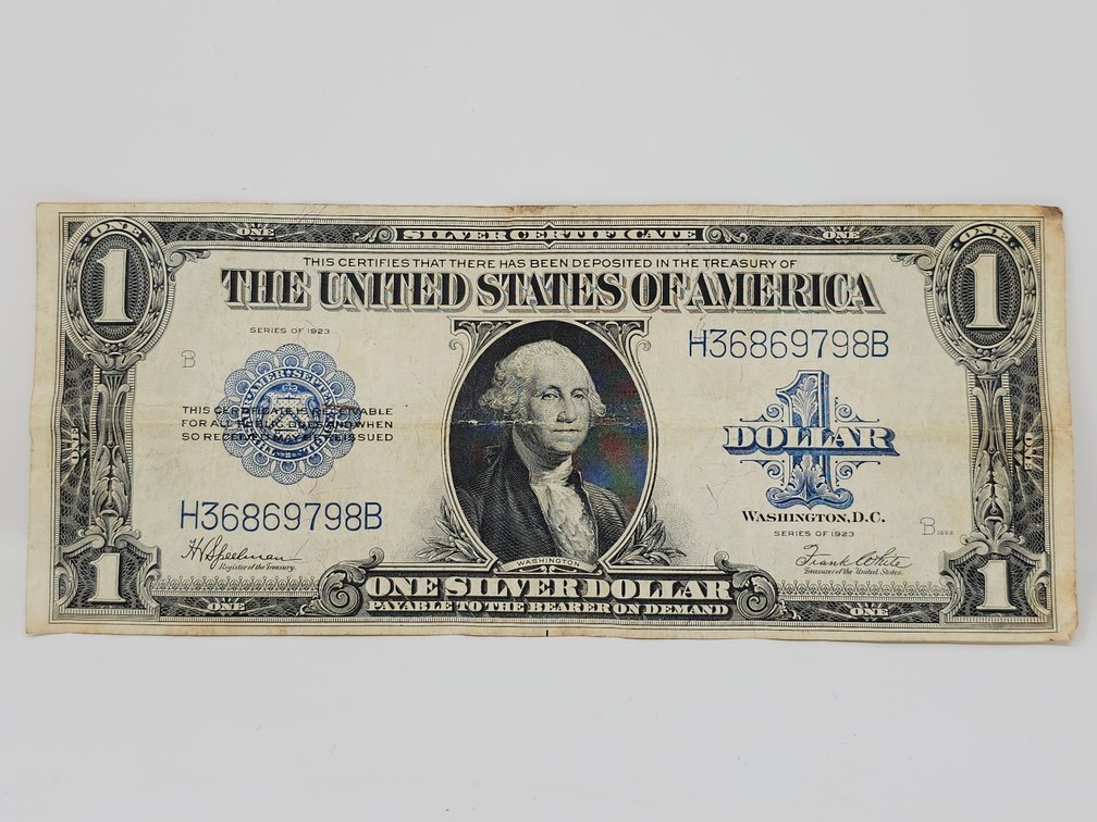 1923 $1 One Dollar Silver Certificate Note Horse Blanket Large Size Banknote