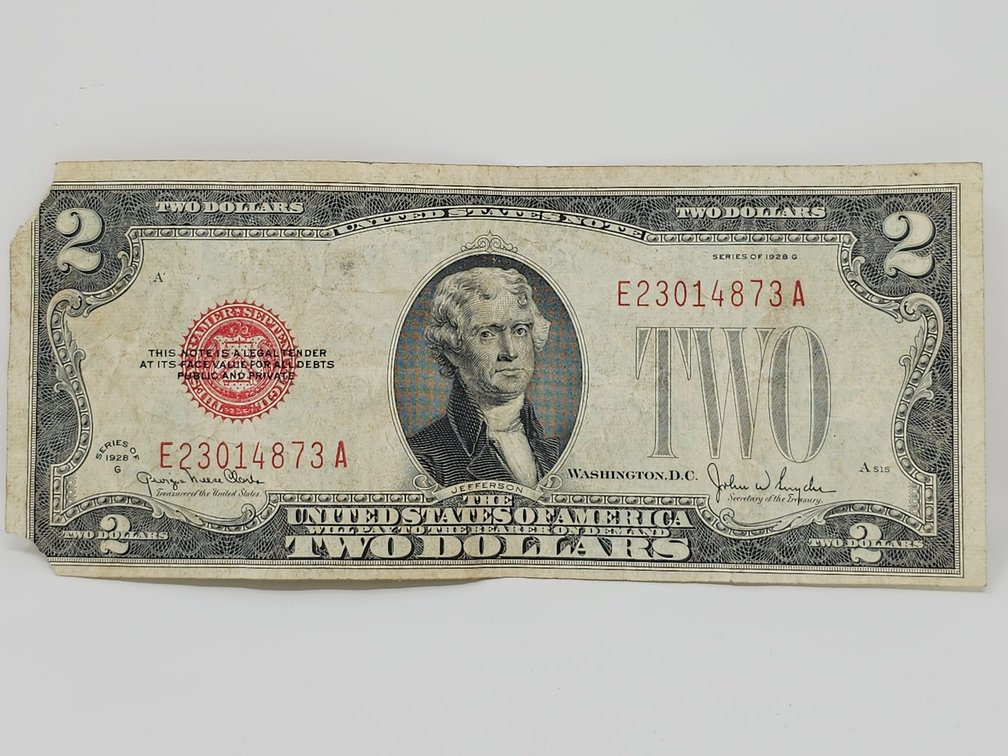 Series 1928-G $2 Dollar Red Seal Note