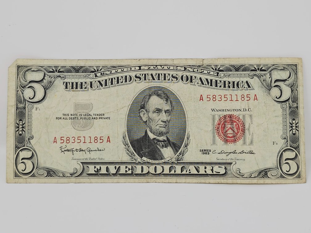 Series 1963 $5 Dollar Red Seal Note