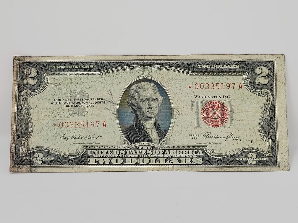 Star Note Series 1953 $2 Dollar Red Seal