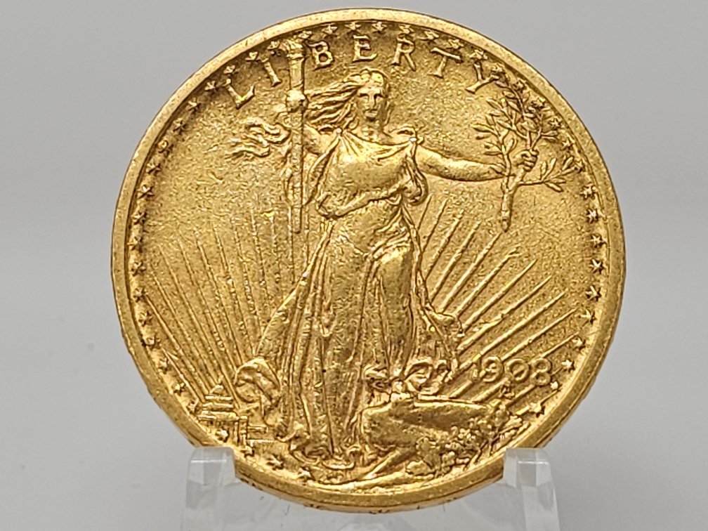 1908 $20 Saint Gaudens Gold Double Eagle w/ Motto