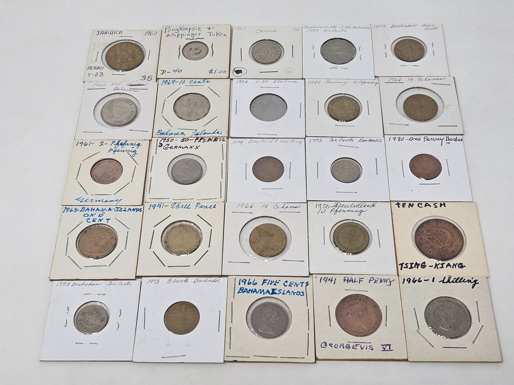 Group of 25 Assorted Foreign Coins