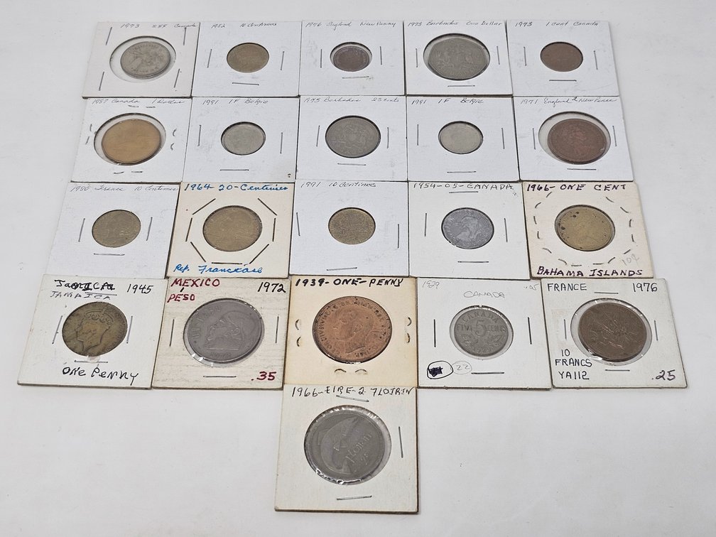 Group of 21 Assorted Foreign Coins