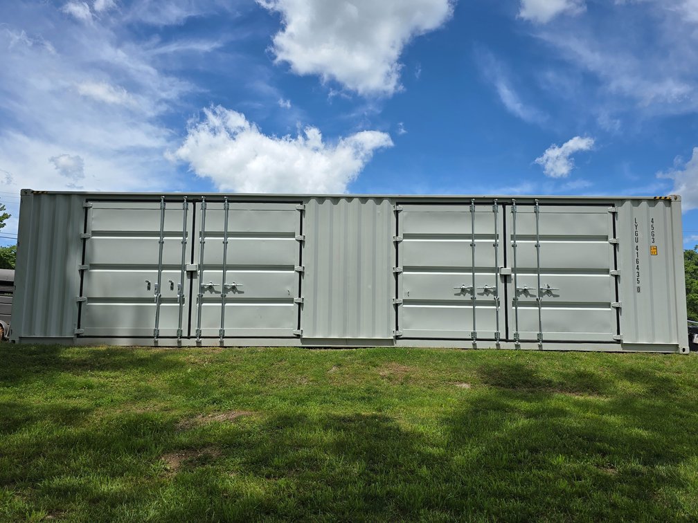 40' High Cube (9' 6" Tall) Cargo Container w/ 2 Sets of Side Double Doors