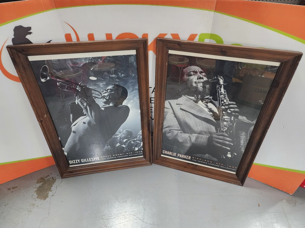 Dizzy Gillespie Royal Roost NYC Framed Picture - Charlie Parker Birdland NYC Framed Picture 