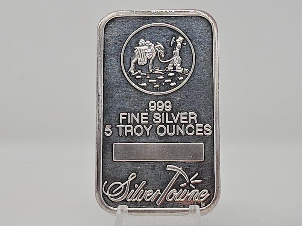 Vintage Silvertowne 5 Oz .999 Silver Bar