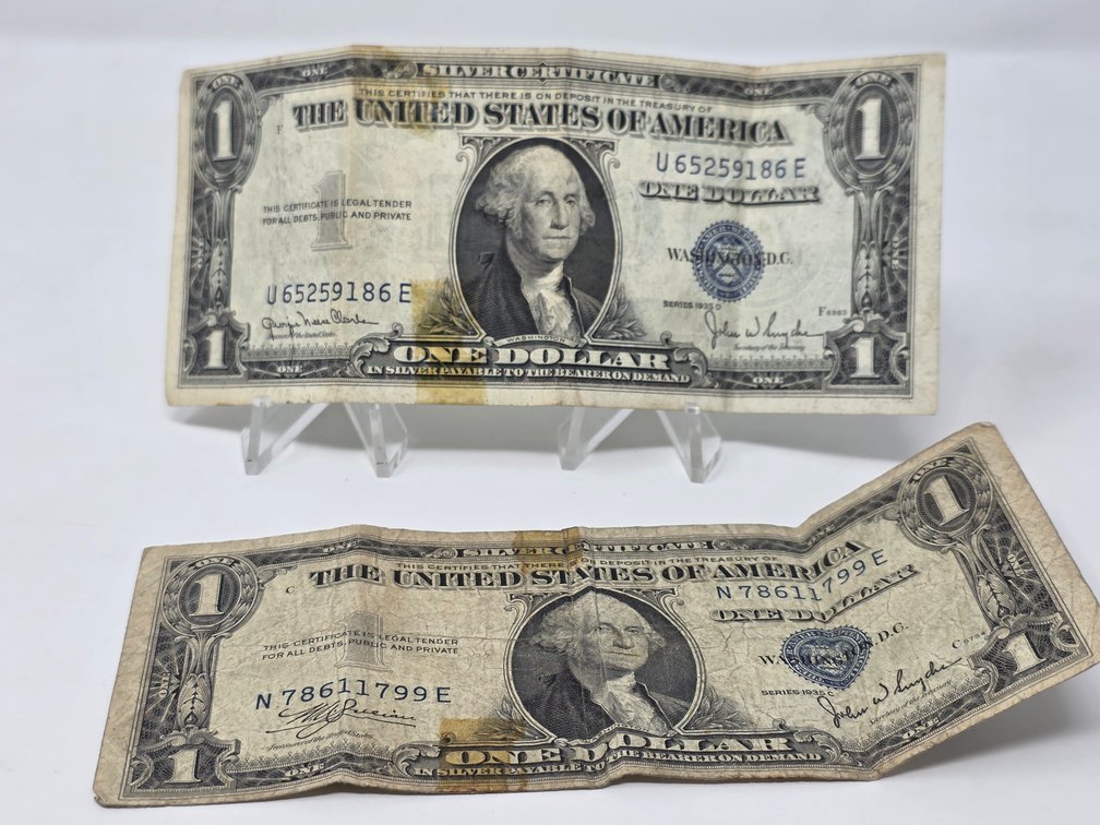 1935 D - $1 Silver Certificate - 1935 C $1 Silver Certificate