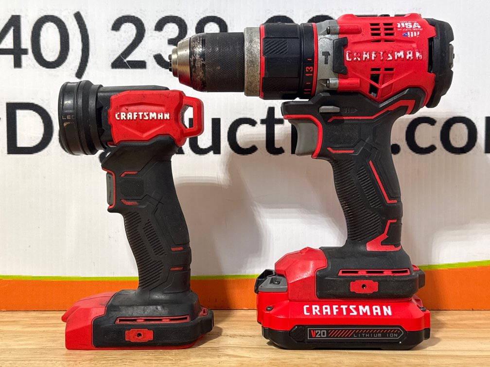 Craftsman V20 Cordless Hammer Drill w/ Battery - Craftsman V20 Worklight 