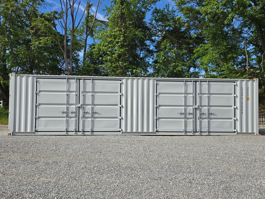 40' High Cube (9' 6" Tall) Cargo Container w/ 2 Sets of Side Double Doors