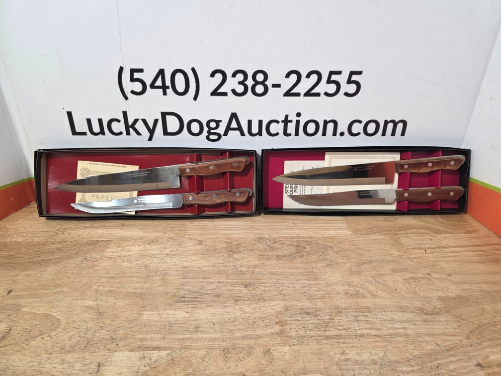 Vintage Maxam Precision Hollow Ground Stainless Steel Knife Set of 2 Japan