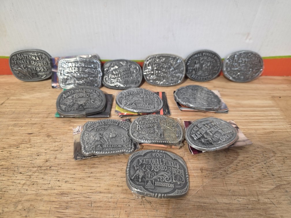 Hesston National Finals Rodeo Belt Buckles - 13 Included