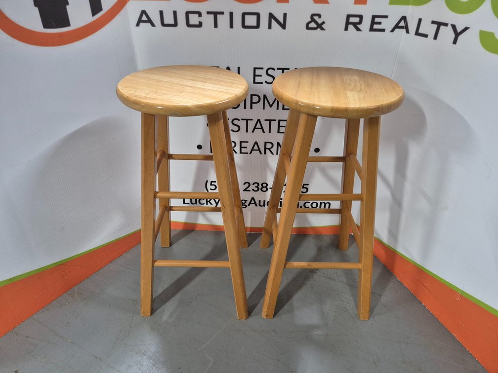 Wooden Bar Stools Measures - 28.5" Tall × 13.25" Wide (2 Included)