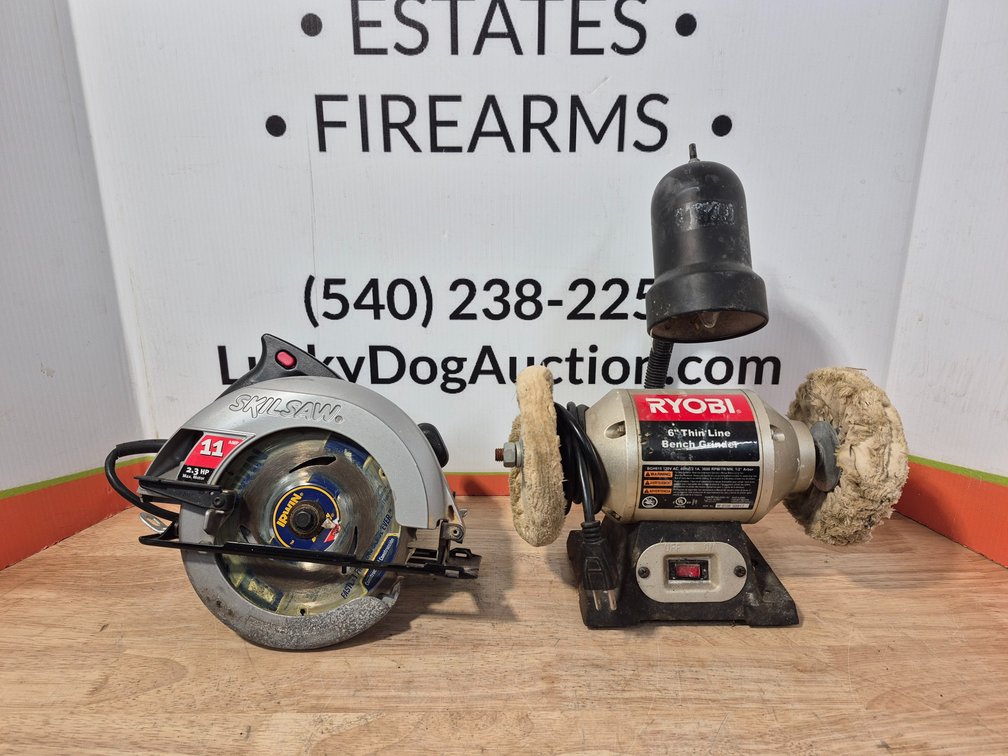Ryobi 6" Bench Grinder W/Polishing Pads and Skilsaw 7-1/4" Circular Saw