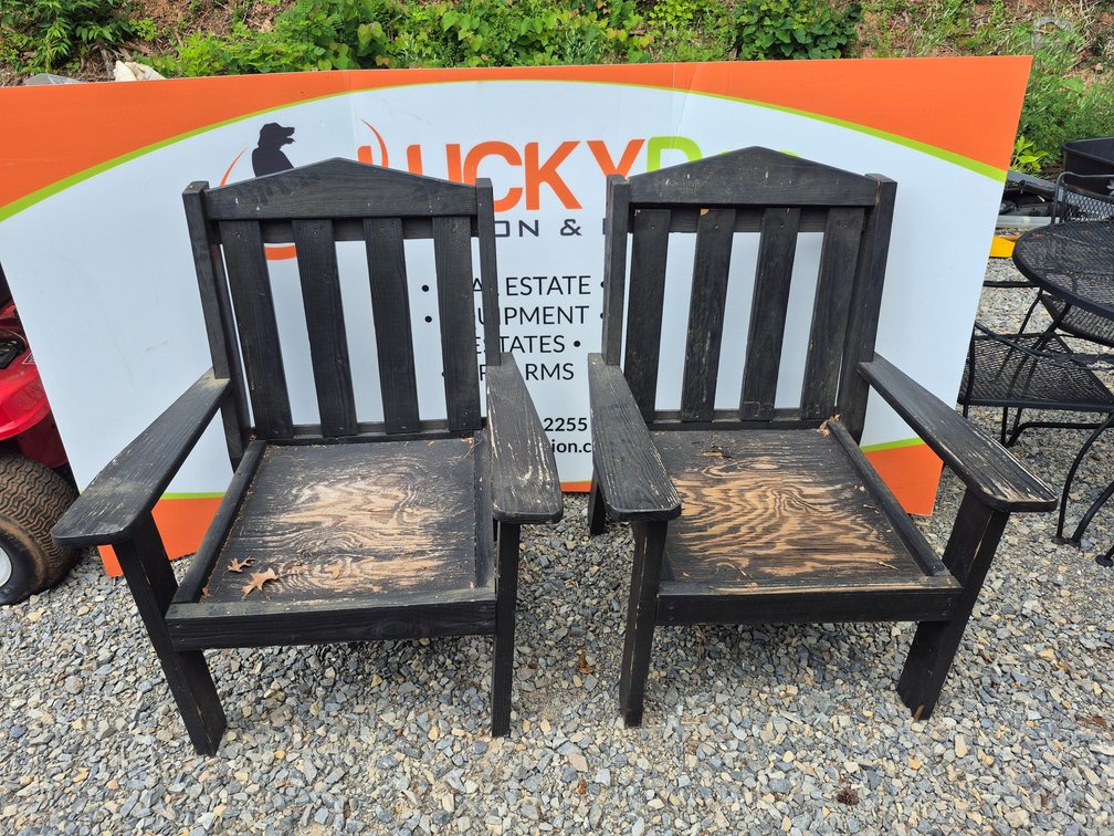 Wooden Patio Chairs Measures - 42" Tall × 33" Wide × 27" Deep (2 Included)